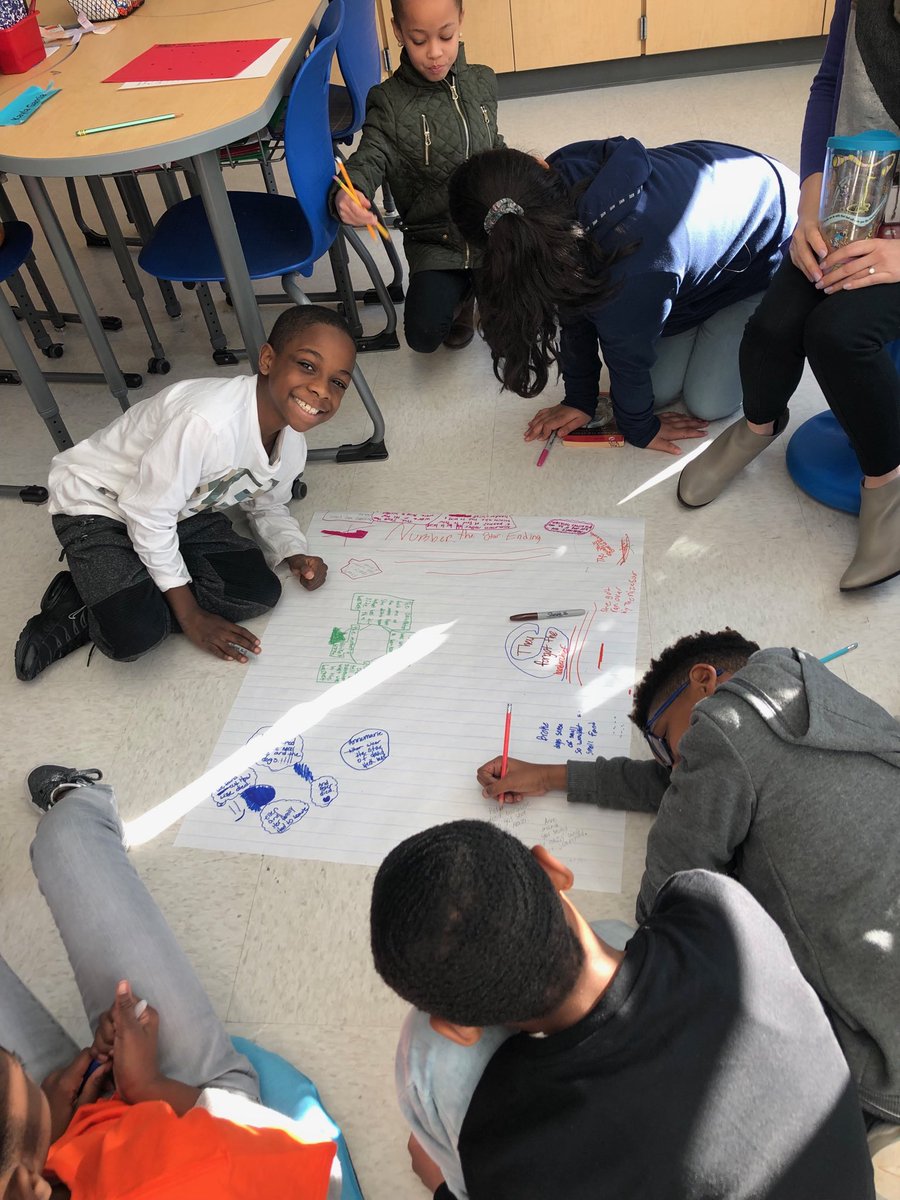 KainLauryn's tweet photo. Working in groups on different parts of Number the Stars to determine important details to put together to write our summary! #SWBST #collaboration ⁦@ROESrockets⁩ #4thgraderocks https://t.co/qkyOnetCDr