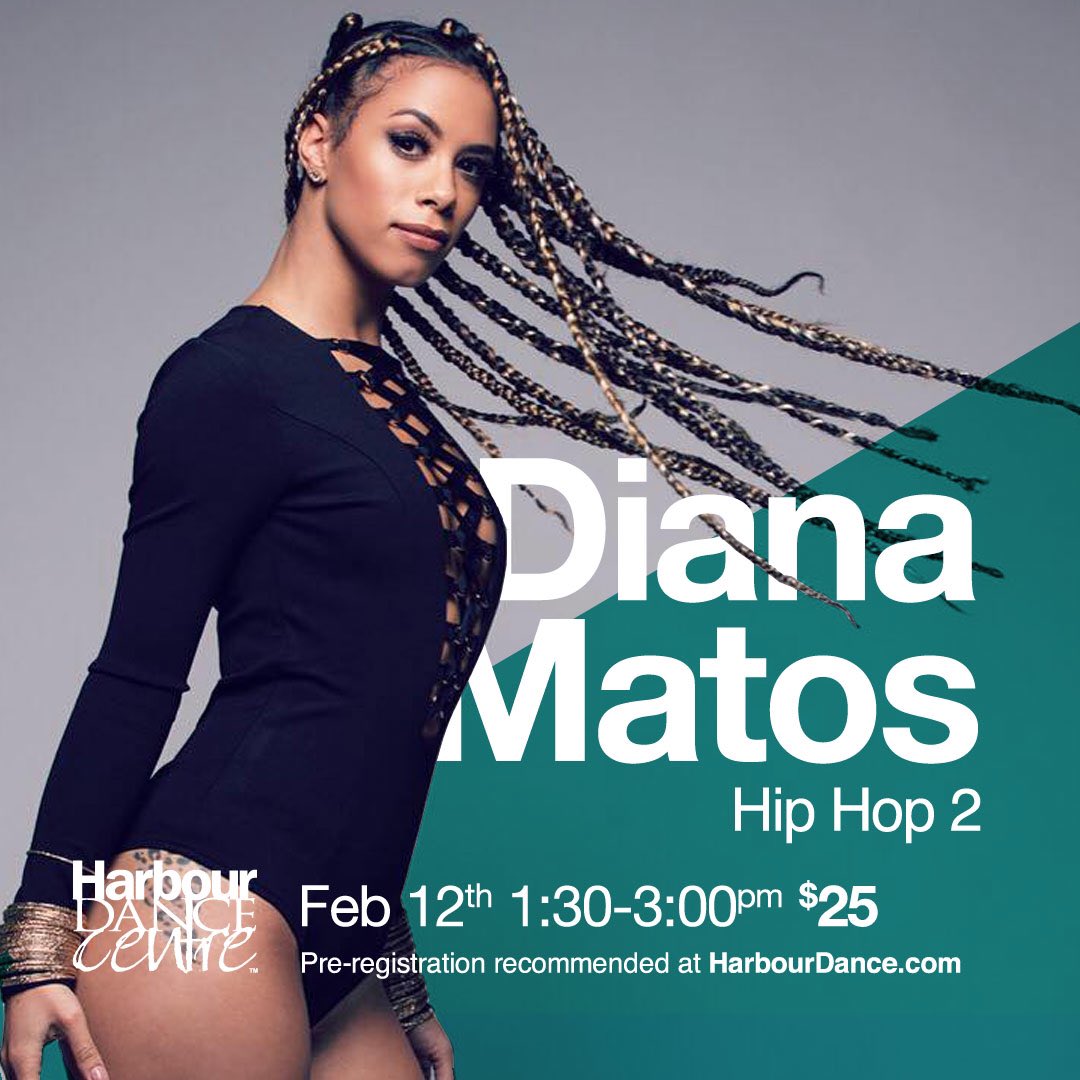 Here it is! 🔥🔥
DIANA MATOS (currently on tour with @justintimberlake)
Teaching one time only:
FEB 12 @ 1:30pm-3:00pm
—
1.5hr class - $25 flat rate (no class cards, no exchange, no company rates)
—
PRE-REGISTER IS AVAILABLE (online and in person) you don’t want to miss this! 👊🏼