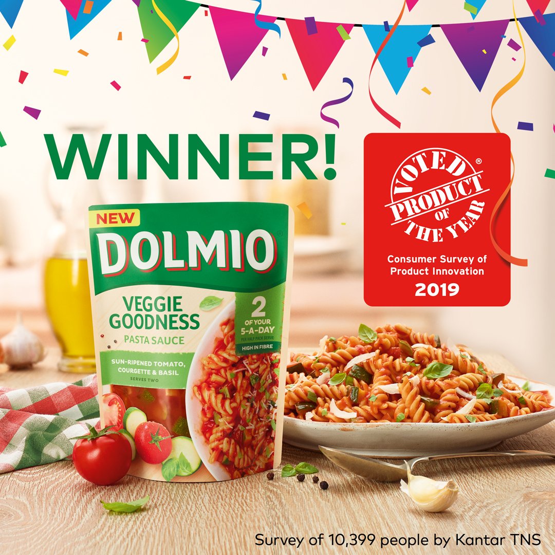 Dolmio® Veggie Goodness has won Product of the Year in the Pasta Sauce Category! Veggie Goodness is the first pasta sauce able to claim 2 of your 5-a-day in every portion! Full of veg, without the hassle. No drama.