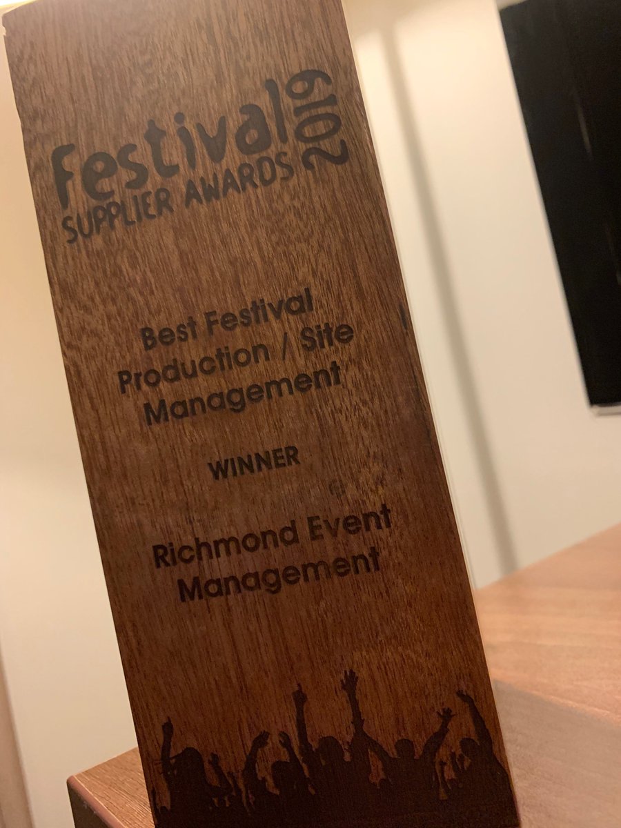 REM_Events's tweet image. We're delighted to have been awarded the Best Festival Production/Site Manager award @TheFestAwards - Judges were quick to praise Richmond Event Management with each recognising its passion for events along with the great deal of expertise and experience they demonstrate.
