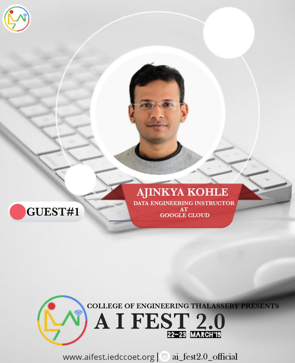 #AI_Fest2.0 talk by Ajinkya Kolhi...
Registration for showcasing your projects/products is open now :)
Check : aifest.iedccoet.org
