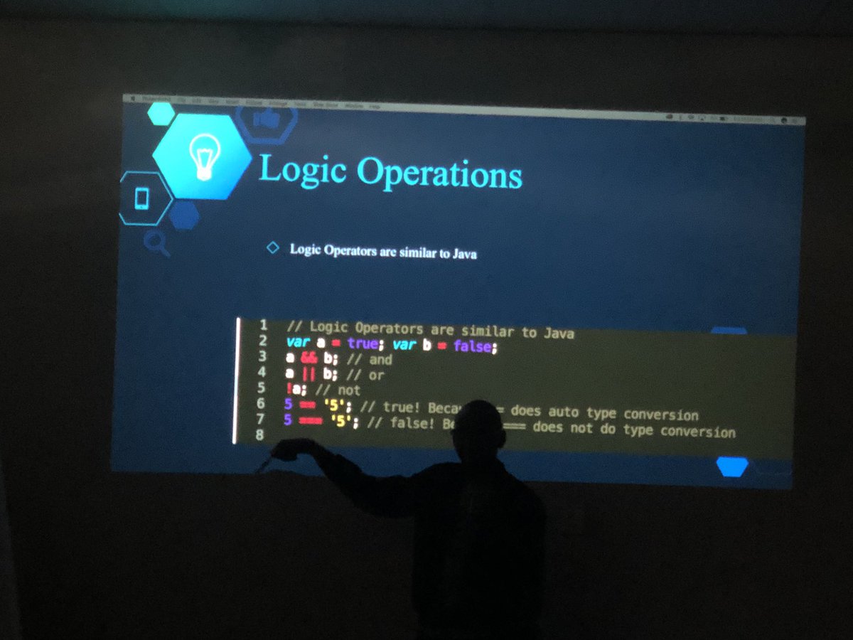 startup_zim's tweet photo. Now on #javascript logic operations!
#jsworkshop https://t.co/7BNdEjWUQv