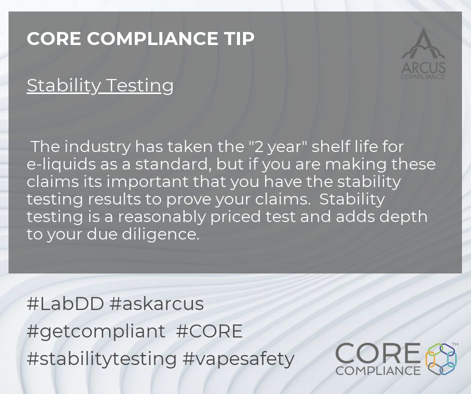 If a competent authority asks you how you can prove your shelf life claims, are you sure you can appropriately?  #askarcus #stabilitytesting #vapesafety #getcompliant