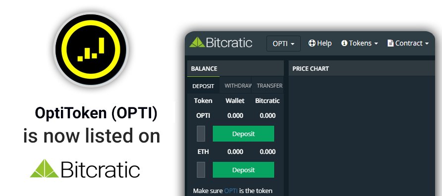 bitcratic's tweet photo. OptiToken (OPTI) #OptiToken is now listed on #Bitcratic
https://t.co/EZBXHVL7C2
#ethereum #cryptocurrency #trading #CryptoNews https://t.co/jqbcUEZw0r