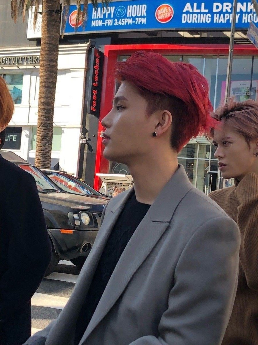 181006,  #TAEIL's superior fantaken red hair, undercut with gray coat at Los Angeles while during photoshoot and filming for Flaunt Magazine. #태일  #NCT  #엔시티