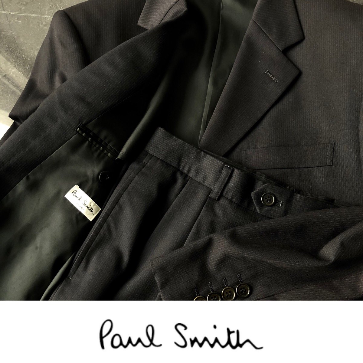 Elcasion エルカジョン Paul Smith Black Stripe Set Up 久々の漆黒 やっぱりサイズ感かなり良いポールスミス 形もgood タイトなデザインお探しの方にかなりオススメです 000 Tax Elcasion Elcasion Elca Vintage