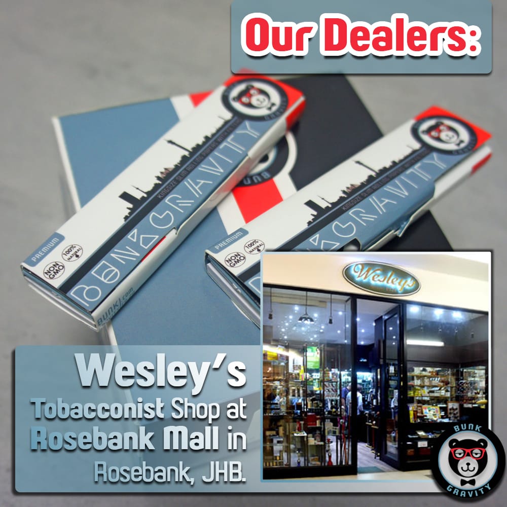 TheHomie_banks's tweet photo. @bunkgravity premium rolling papers are available at Wesley's Tobacconist shop - Rosebank Mall, Rosebank. JHBπΏπ¦πΌ #ForHighRollers https://t.co/1wvC7Uo9y4