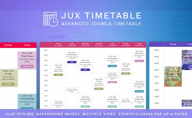 JoomlaUX's tweet photo. Terrific!!! JUX Timetable has released!
The Joomla timetable extension is made with love and great effort for a smooth experience in creating a beautifully modern schedule on the Joomla site. 
Explore now at https://t.co/WVVw82nPFe
#Joomla_Timetable #Joomla_Extensions https://t.co/8WPtqKV1JZ