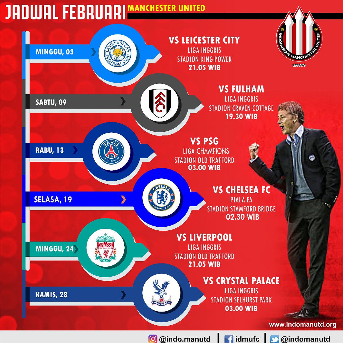 Jadwal #mufc di bulan februari 👇