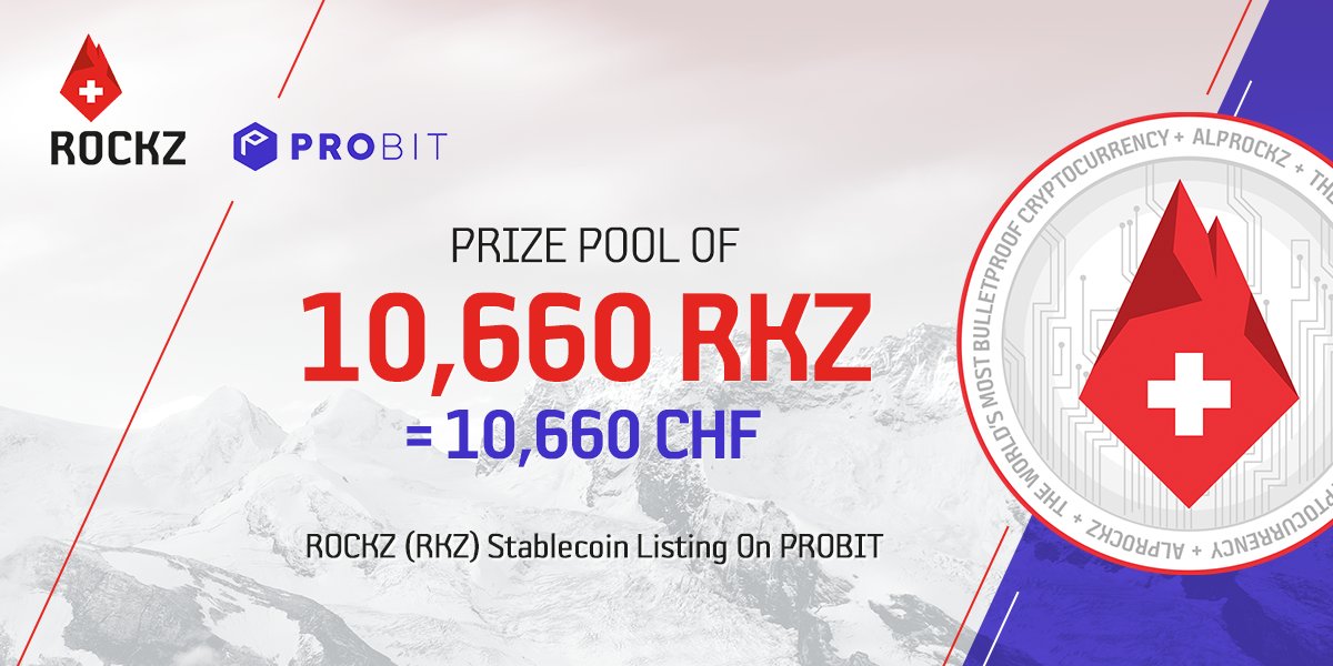 ROCKZ (RKZ) listing on <a href="/ProBit_Exchange/">ProBit Global</a> - 10,660 RKZ For ProBit Users!

Further details: medium.com/@ROCKZ/rockz-r…

#startups #payment #fintech #blockchain #cryptocurrency #stablecoins #community
