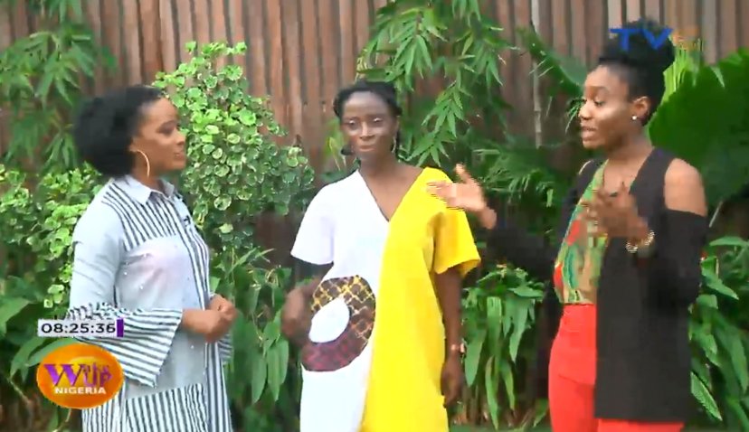 TVCconnect's tweet photo. FASHION SEGMENT: Exhibition of various tunic pieces from the creative director of #Mmakamba, Patricia Nsan. #crepe #flamingo #officewears #beachwears #courtwedding #WakeUpNigeria https://t.co/KVvNXMhHkC