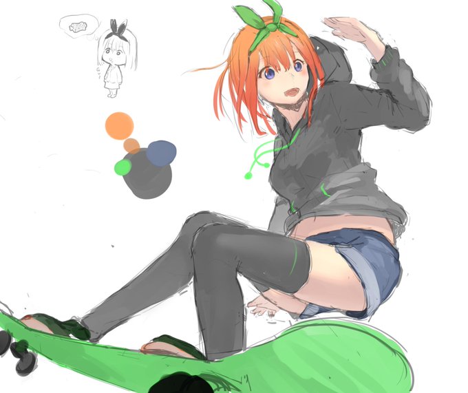 ふぃぽさんがTwitterに投稿した中野四葉(五等分の花嫁)のイラスト。