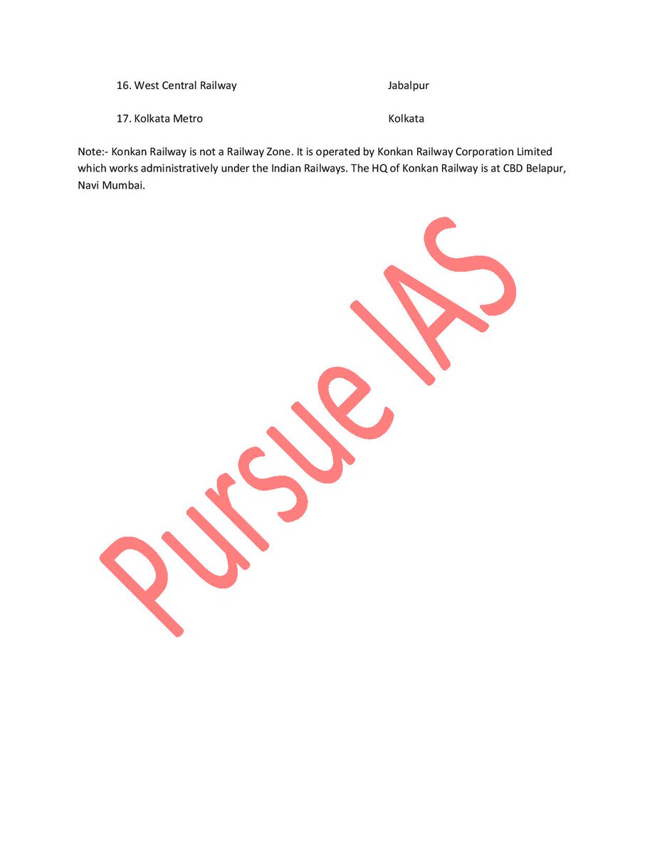 pursue_ias's tweet photo. Railway zones of India and their HQs for UPSC/IAS/IPS/CDS/CAPF Aspirants
#pursueiasinstitute #civilservicescoaching #cdscoaching #capfcoaching #upscprelims2019 #iasprelims2019 #ipscoaching2019 #mumbai #upscgeneralstudies #iasgeneralstudies
https://t.co/wotDOjIDWB https://t.co/sHdURwVDgT