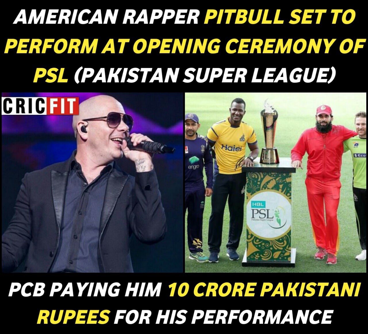 Pakistan Super League 2019: American rapper Pitbull not performing at the  opening ceremony of PSL- Here's why
