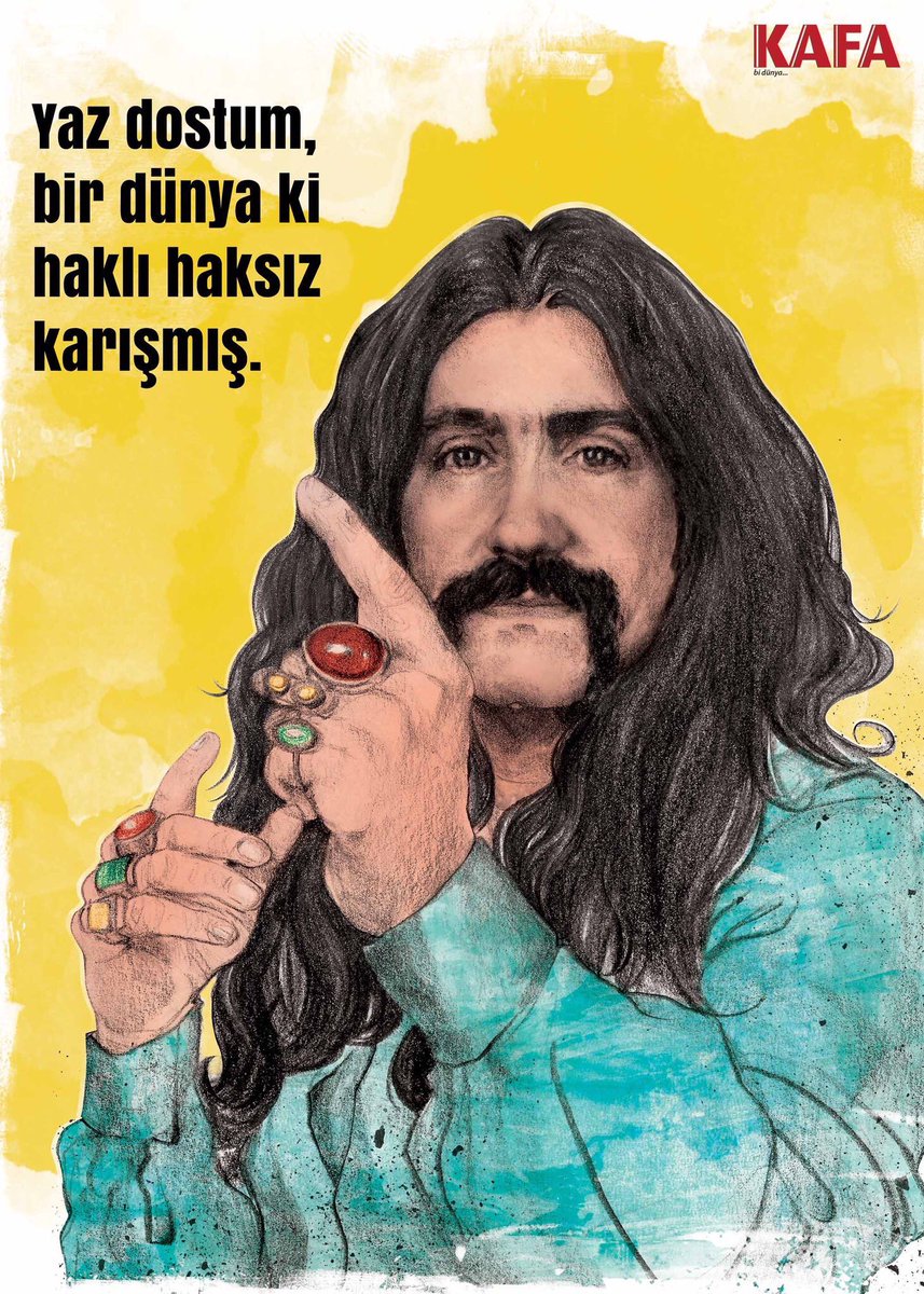 Yaz dostum, bir dünya ki haklı haksız karışmış. #BarışManço 
Sevgi ve özlemle anıyoruz...
Çizim: <a href="/haknarslan/">Hakan ARSLAN</a>