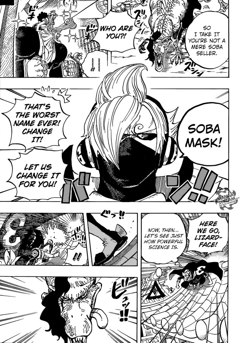 Don’t know where Sanji went but this “Soba Mask” character is pretty cool