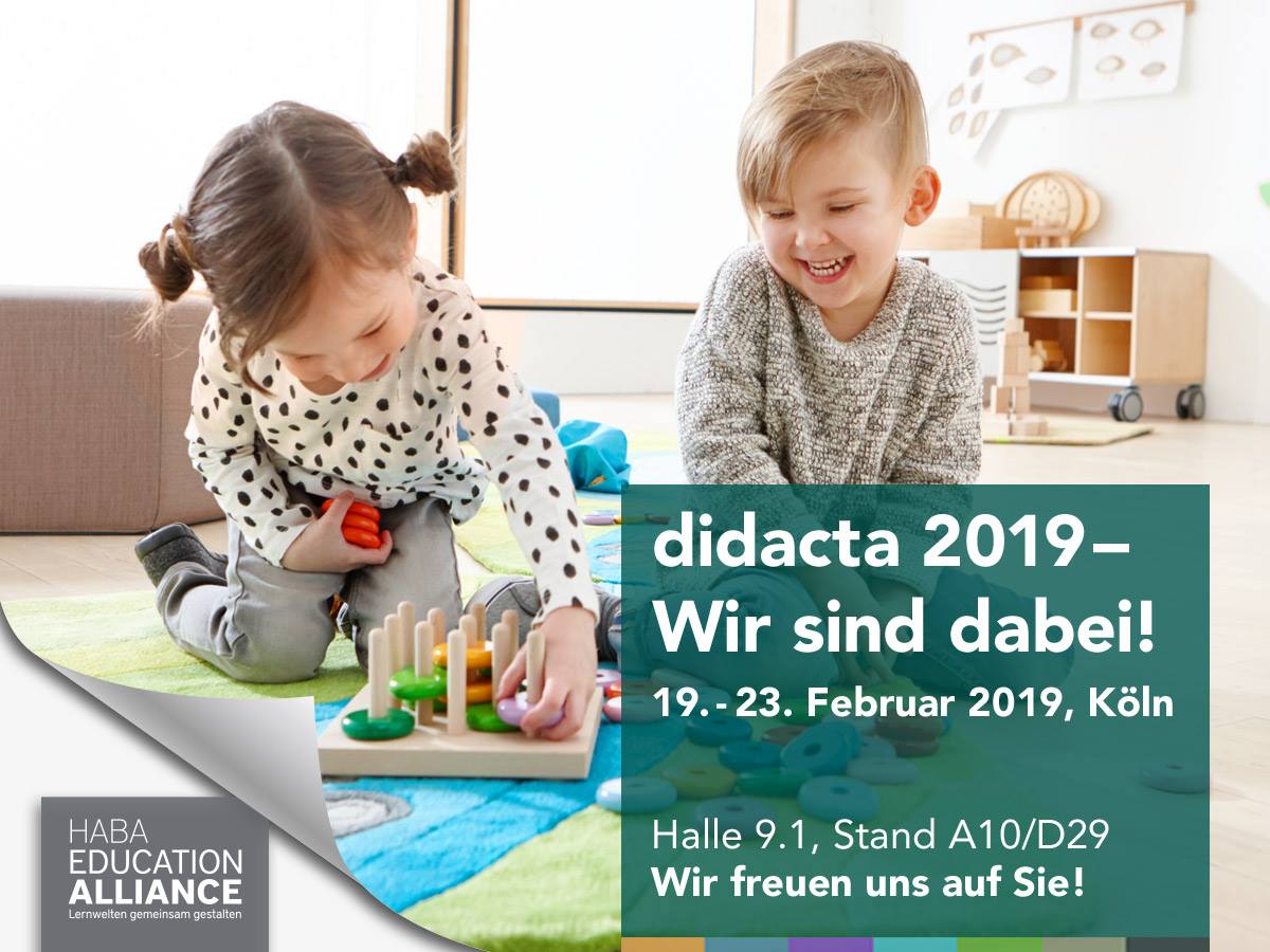 Wir sind auf der #didacta2019 - als Teil der #HABAEducationAlliance!😍 📣
Erleben Sie unsere Produkte und Ausstattungslösungen hautnah und lassen Sie sich von vielen tollen Aktionen begeistern. Wir haben so einiges für Sie vorbereitet! 👍
Mehr Infos unter haba-education-alliance.com
