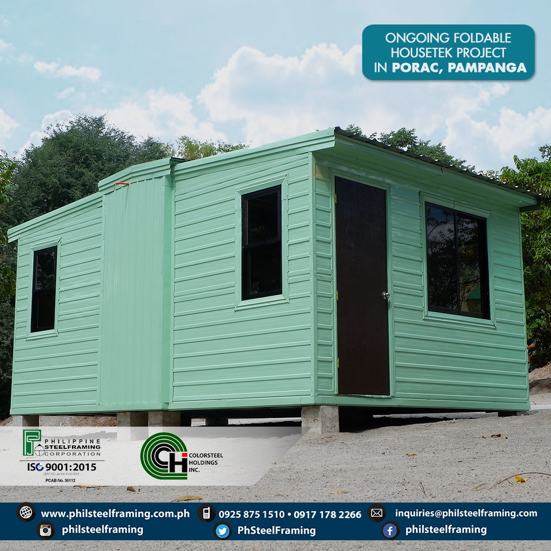 PhSteelFraming's tweet photo. Presenting our Foldable HouseTek!
It provides fast installation for quick rehabilitation of devastated areas while ensuring superior durability and competitive cost.
It is Foldable, Flexible and Affordable.
#PSC #Foldable #Flexible #Affordable #HouseTek #House #Home #Office https://t.co/bjzq1DfksW