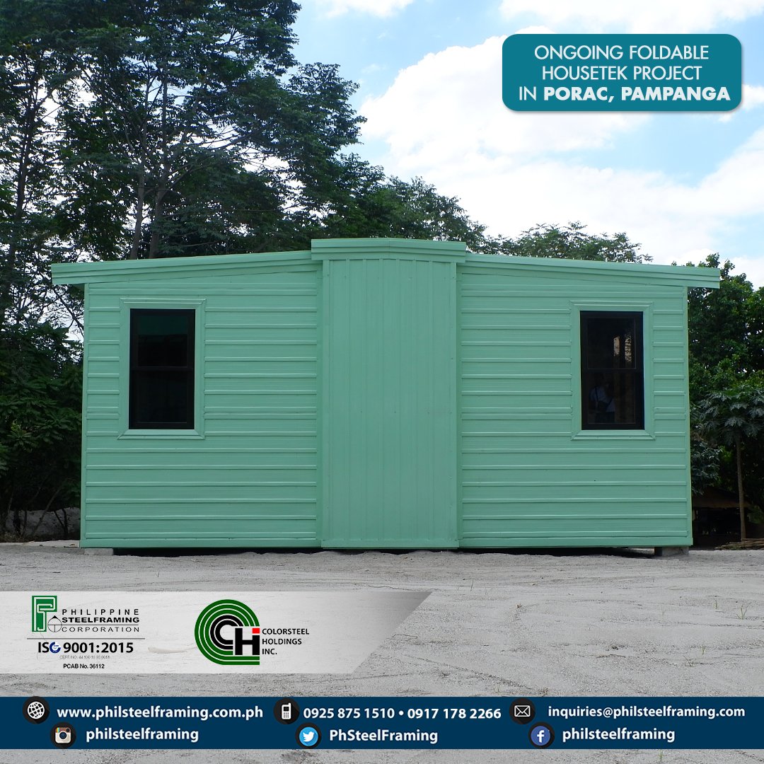 PhSteelFraming's tweet photo. Presenting our Foldable HouseTek!
It provides fast installation for quick rehabilitation of devastated areas while ensuring superior durability and competitive cost.
It is Foldable, Flexible and Affordable.
#PSC #Foldable #Flexible #Affordable #HouseTek #House #Home #Office https://t.co/bjzq1DfksW