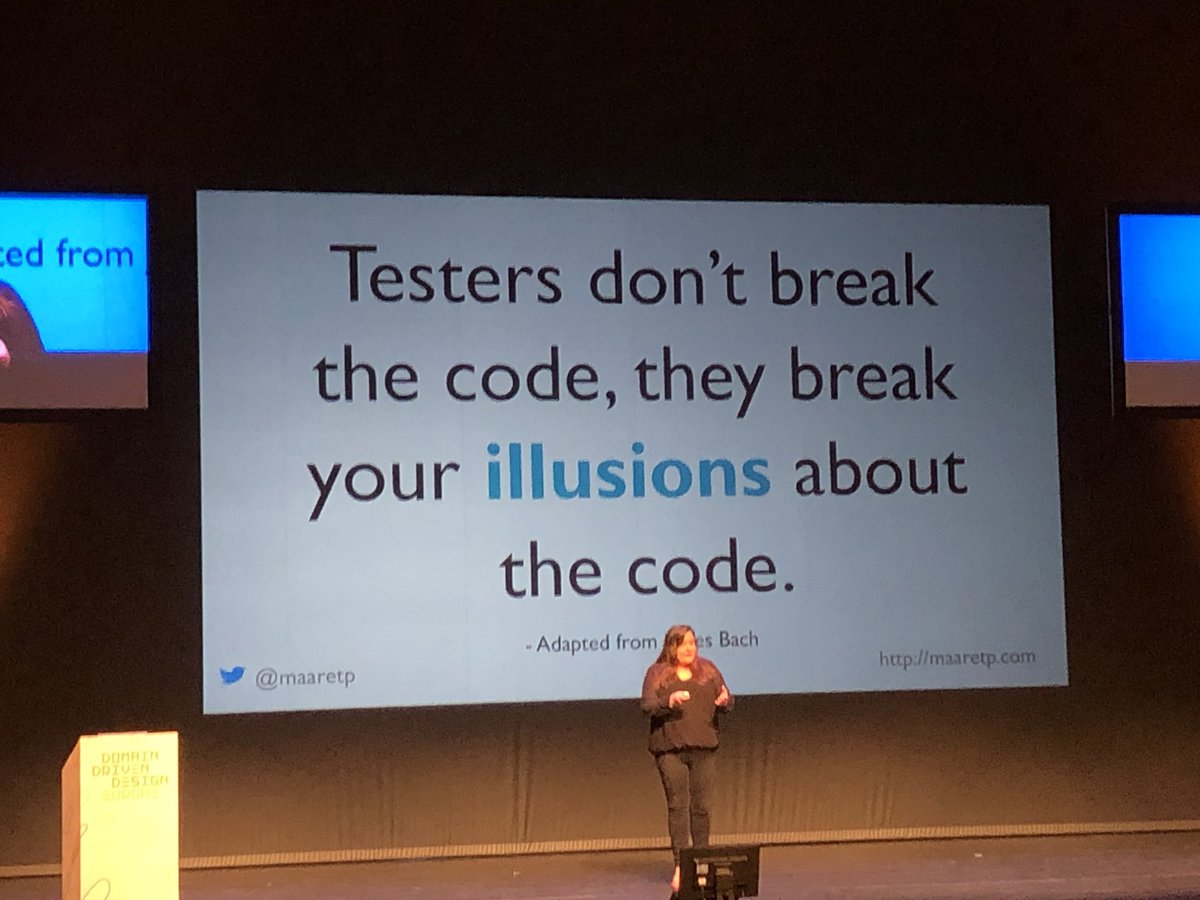 _dcsg's tweet image. ‘Testers don’t break the code, they break your illusions about the code’ by @maaretp #DDDEU 👌