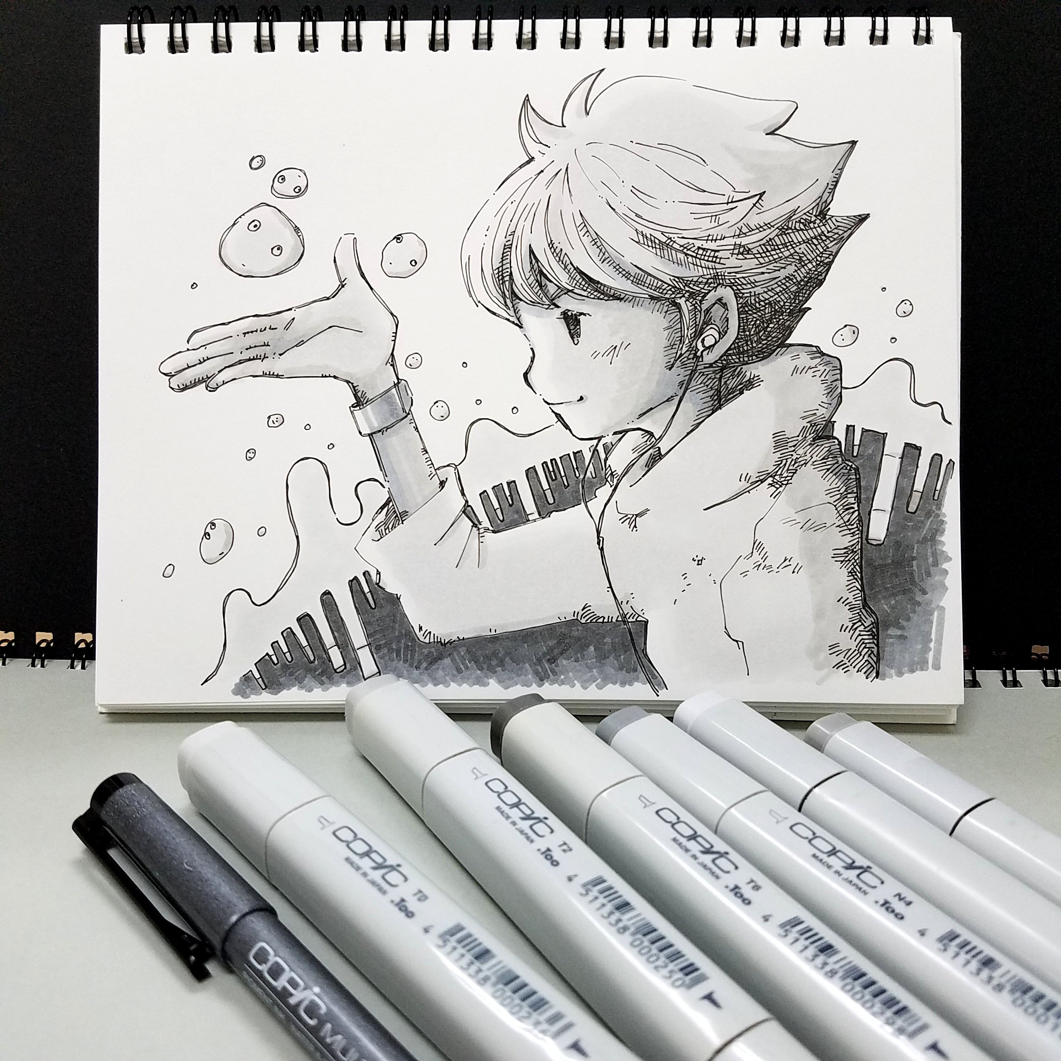 ちゃだるみオンラインイラストレッスン 在 Twitter 上 色塗りはコピッククラシック グレートーン のみ使用 まっすぐな線を描く時はクラシックをよく使います この四角い形もカッコいい コピック コピッククラシック マルチライナー イラスト Copicmarkers