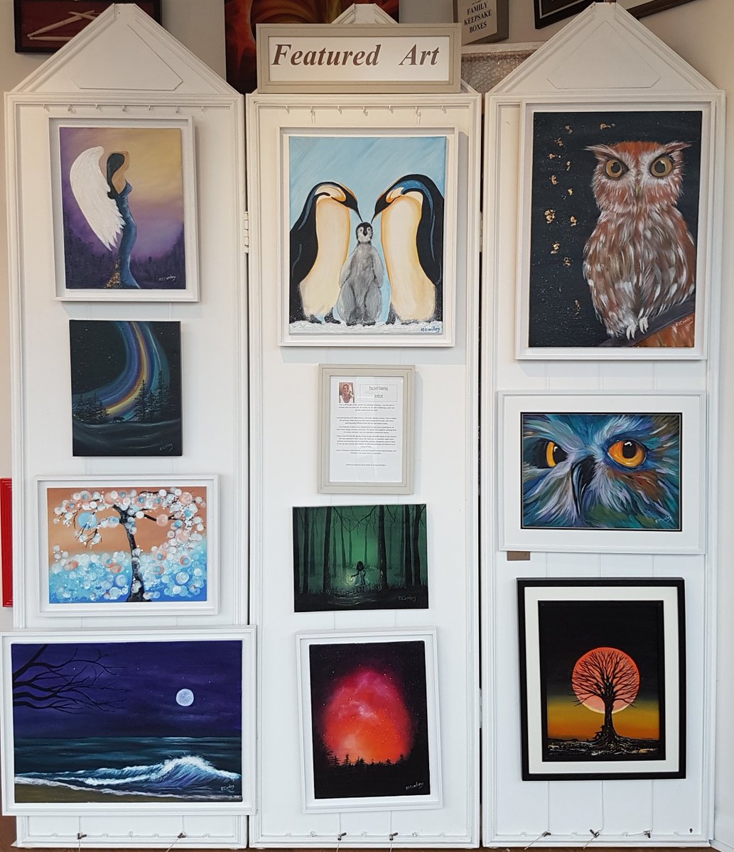 Our Featured Artist For February Is Torquay-based Artist Rachel Comley. She is inspired by nature & her acrylic paintings often feature, trees, the moon, the beach or animals. Pop Into The Gallery To See Her Display In The Flesh @DevonArtistNet @CreativeTorbay @NetworkTorquay