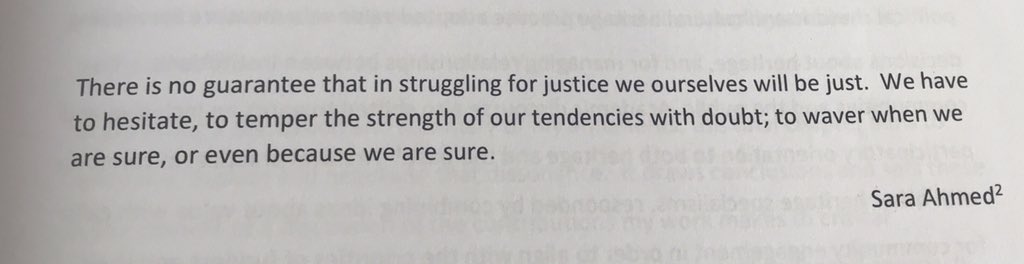 Vicky_hoyle's tweet photo. Sara Ahmed giving me inspiration as always. When we talk about #archives, #archivalpractice and social justice these words should always be in our minds. @SaraNAhmed https://t.co/Wy5c8IWGhe