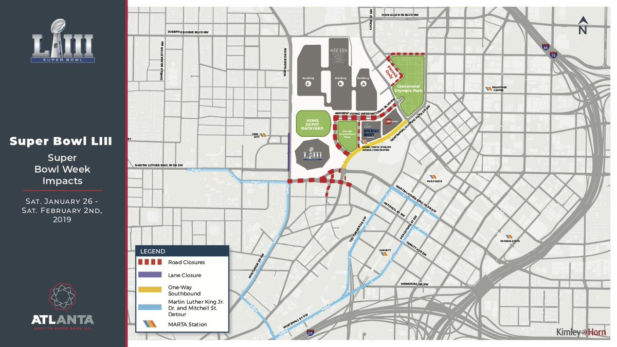 GeorgiaEMAHS's tweet image. More than 1 million visitors are expected during these 10 days of #ATLSB53 festivities. Plan head and #KnowBeforeYouGo into the city for these events. Checkout road closures here: bit.ly/2TDlWRI and alternate transportation methods here: bit.ly/2R4T0R6