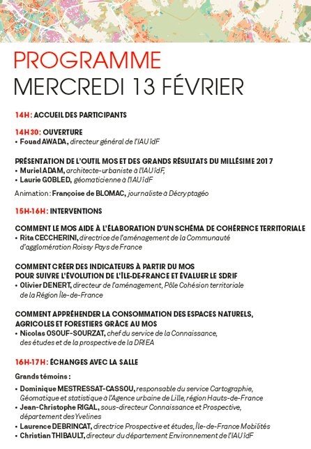 linstitutPR's tweet photo. [Invitation] Table ronde exceptionnelle le 13/2 après-midi consacrée à l'occupation du sol des territoires. Programme et inscription >>
https://t.co/MdT0jFi3nU #Mos2017 #Mosplanif https://t.co/6OQaTuxhSO