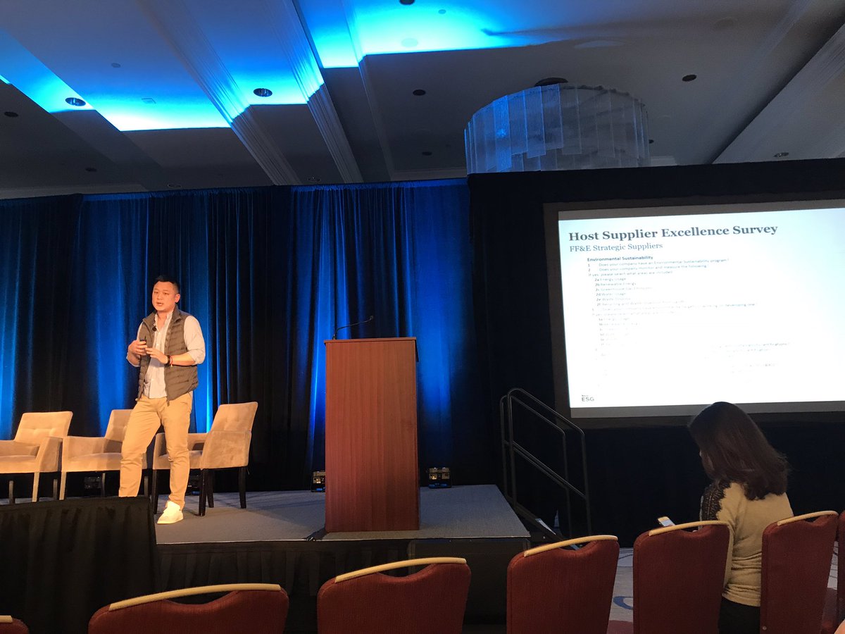 Learning about excellence in supply chain mgmt from Michael Chang of Host Hotels <a href="/REITs_Nareit/">Nareit</a> ESG forum