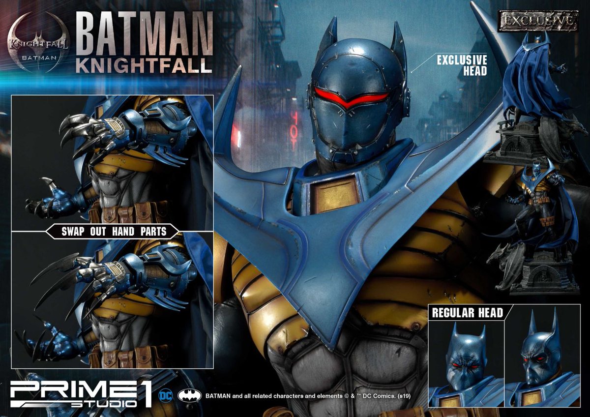 Prime 1 Studio プライム１スタジオ 予約開始 ２代目バットマン誕生 バットマン がベインに背骨を破壊される衝撃のエピソード バットマン ナイトフォール より満を持しての立体化 限定差し替えヘッドパーツ付属ex版のご予約はコチラから