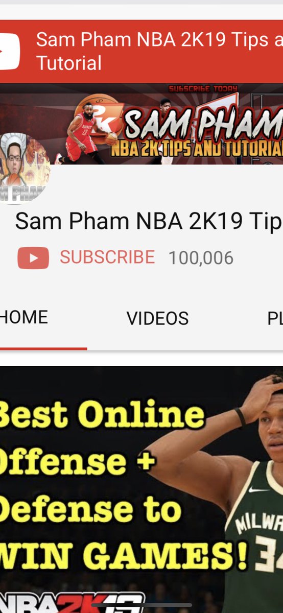 SamPham20's tweet photo. Want to thank everyone who’s watched + enjoyed my 2K work on YouTube. Thanks for putting up with me as I only do YouTube 4 months a year. 

100K subscribers is amazing. Never thought I would get that silver button + work for a 2K league team. I am grateful for all of you 🙇 https://t.co/jLuqUX11JV