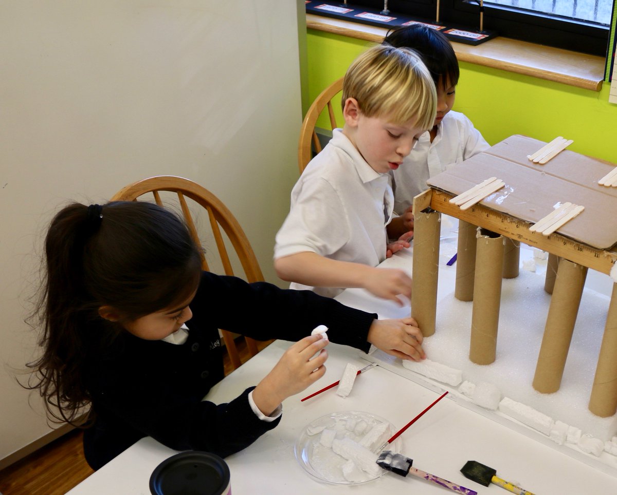 BuckleyCDS's tweet photo. Buckley’s kindergarten students used their engineering skills to create blue prints of world landmarks by deconstructing the shapes of buildings. They used these blueprints to begin erecting their three-dimensional structures in the library makerspace. Great job kindergartners! https://t.co/G5Ll6IlKkV