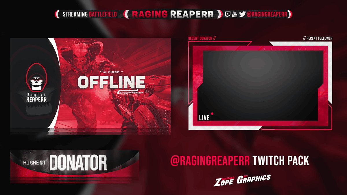 RagingReaperr's tweet image. HUGE thanks to @ZopeGraphics for the new look! I needed a sweet revamp, and these gfx will be put to use soon! 10/10, highly recommend!! @UnderCover_GG @SandmanR5