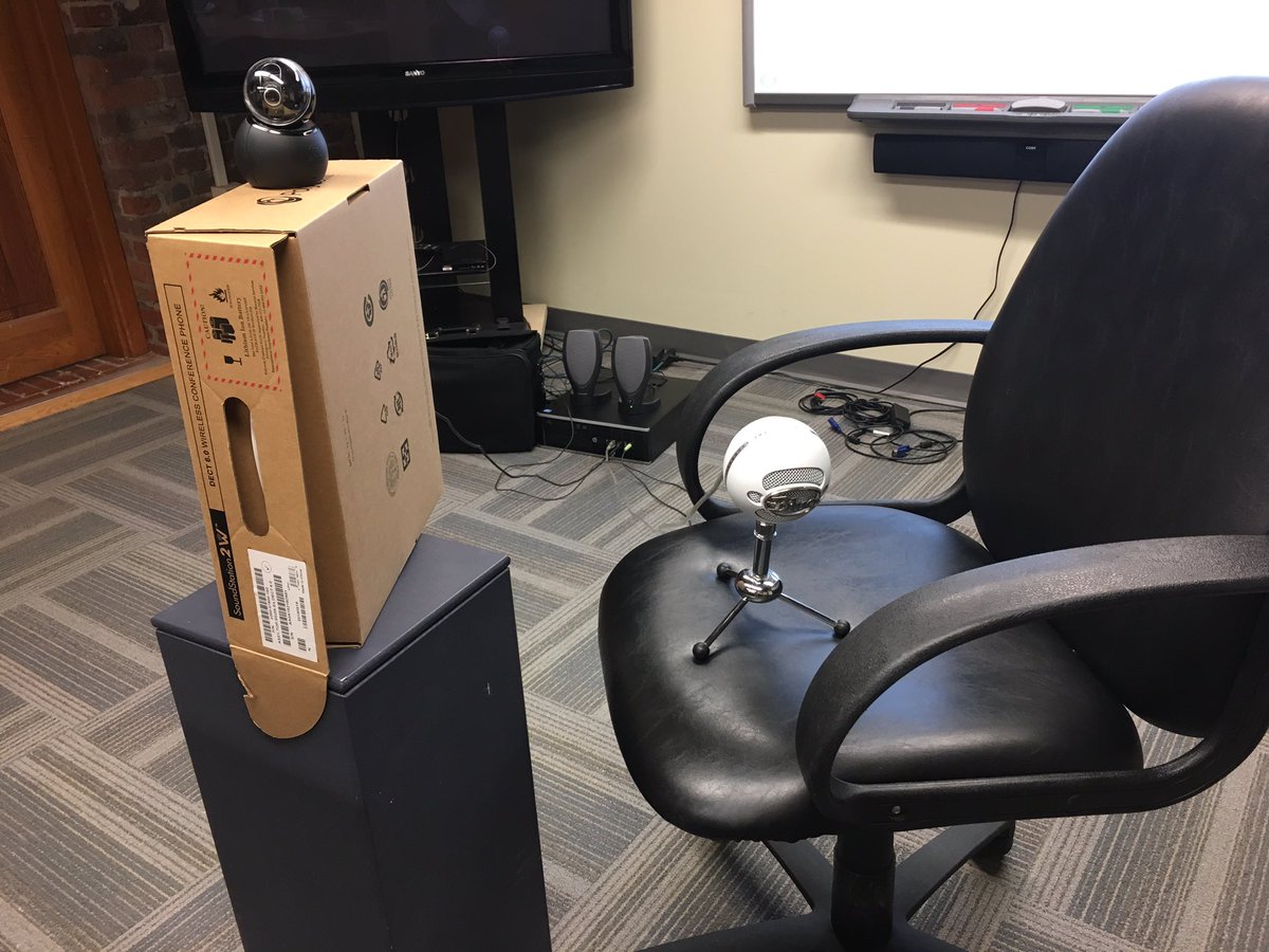 MaggiesMuseum's tweet image. When you need to jury-rig together your virtual meeting because you aren’t in your normal meeting room with your normal technology. #Friday #SolutionsBased #needlongercords