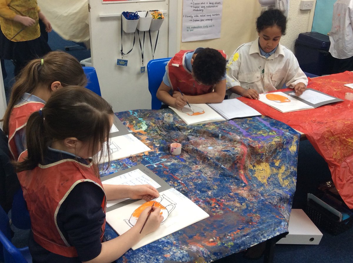 StBernardsep's tweet photo. What a busy afternoon we have had in Team 4! We have looked at where the word democracy started and have looked at Greek pottery and started sketching whilst looking at proportions #stbArt #amazinglearning #Austinsbutterfly https://t.co/Q7eLZzgYsZ