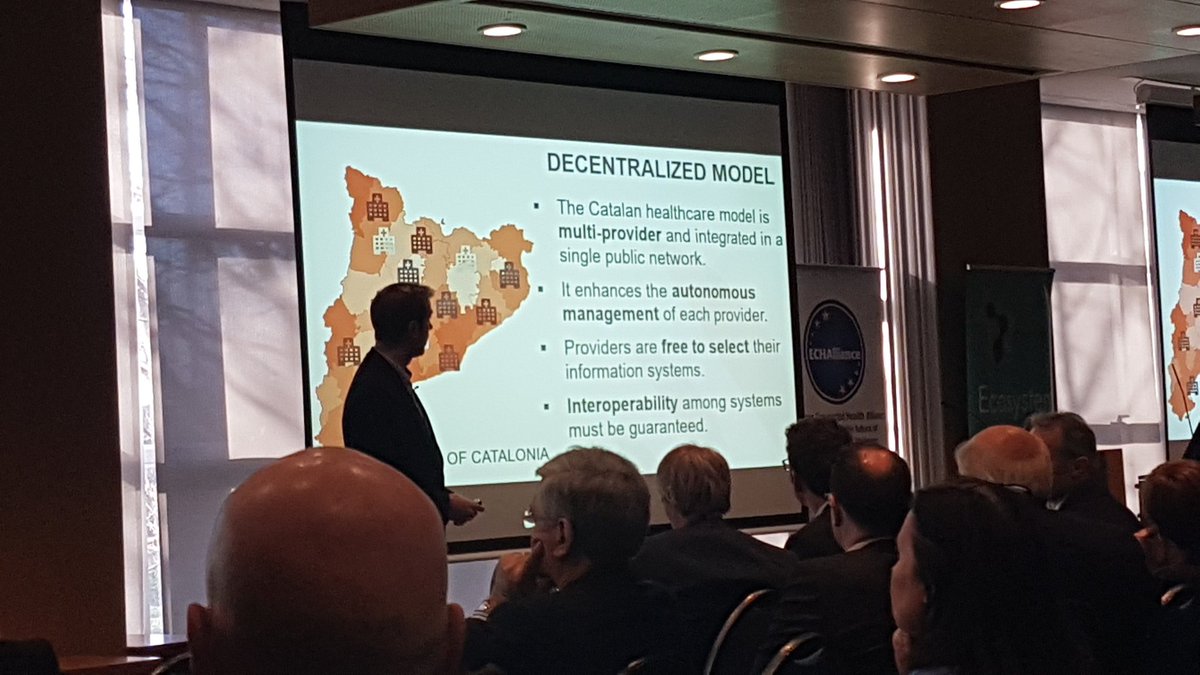 Intresting talk on the eHealth platform in the Catalan Region of Spain at the #echalliance ecosystem meeting in EI.
