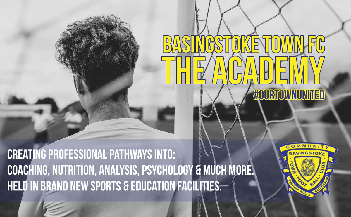 🗣 | Basingstoke Town FC Academy

Basingstoke Town are taking applications for the 2019/20 Academic Year to join our growing Academy programme with a proven pathway into professional football &amp; employment within the game.

Do not wait for opportunity, create it. 
#OurTownUnited