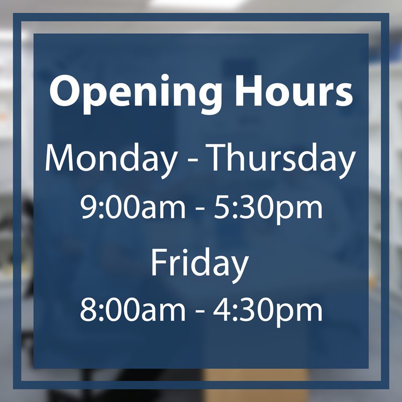 AllendaleGroup's tweet image. There has been a minor change to our opening hours, on Friday&apos;s we will now be open from 8am until 4:30pm. Find out more here: goo.gl/NqxQ3c

NOTE: This applies to all Allendale Group stores