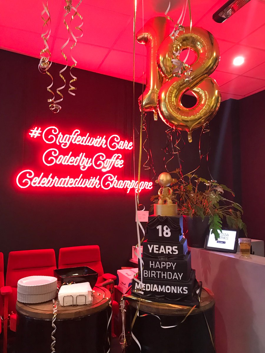 madebymonks_'s tweet photo. MediaMonks turns 18! We might be a mature company now, but it doesnβt mean weβve grown up.π
#happybirthday #happyMM #18 https://t.co/hJlyVgQalp