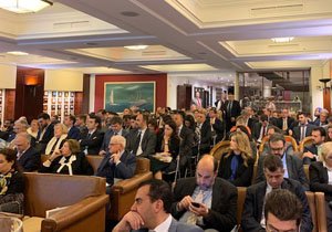 WestPandI's tweet photo. Ian Clarke joined the panel at the 18th International P&I Conference in Piraeus for a debate on the Clubs' role in advising on scrubbers and low sulphur bunkers. @wofehellas #PIconference https://t.co/nqOh0lxzV3