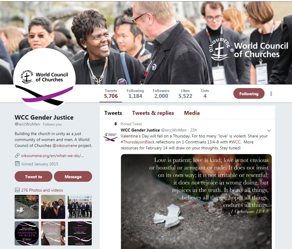 Many thanks to @Bishop_Jon of @elca for being our 2000th follower - and also to all the others who are supporting us in this way and helping us reach out!
#FellowPilgrims #WCC @wccpilgrimage