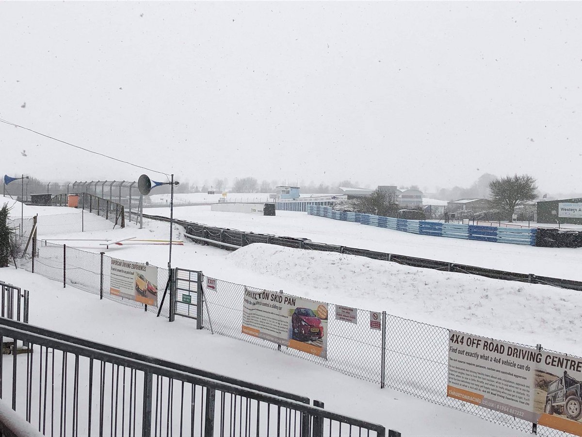 OfficialBARCHQ's tweet photo. #BARC HQ at @thruxtonracing is looking more like a winter wonderland today ❄️ https://t.co/RDQpjRZtmA