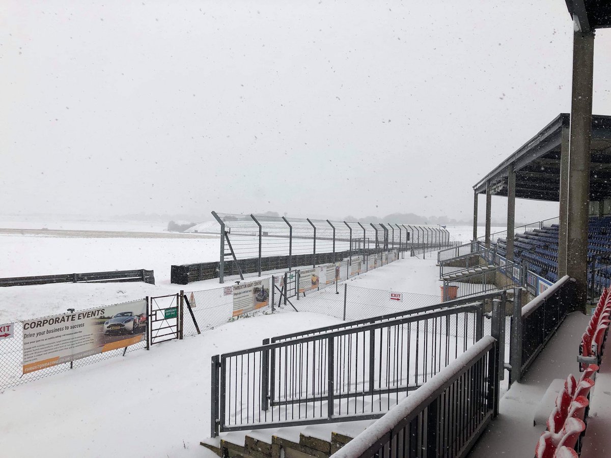 OfficialBARCHQ's tweet photo. #BARC HQ at @thruxtonracing is looking more like a winter wonderland today ❄️ https://t.co/RDQpjRZtmA