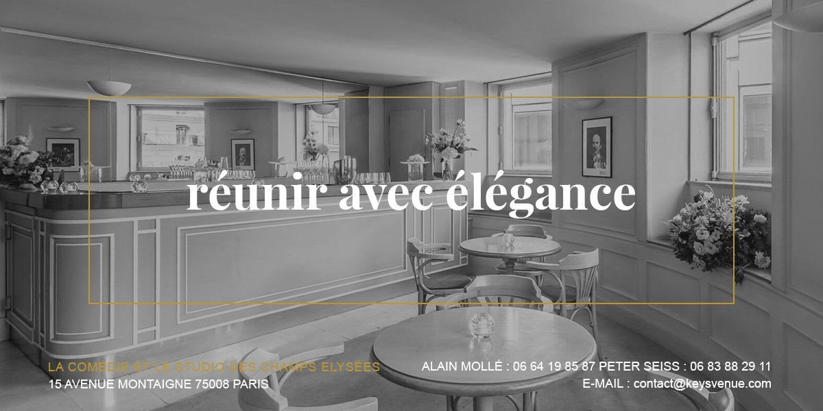 Invitez vos publics au 15 avenue Montaigne! Poumon central d’un bâtiment Art déco , la Comédie et le Studio des Champs Elysées reçoivent jusqu’à 600 personnes. Contactez <a href="/KeysVenue/">Keys 'Venue Insider'</a> pour mettre en place vos projets!
keysvenue.com
#eventprofs #MICE #corporateevents #TEDx