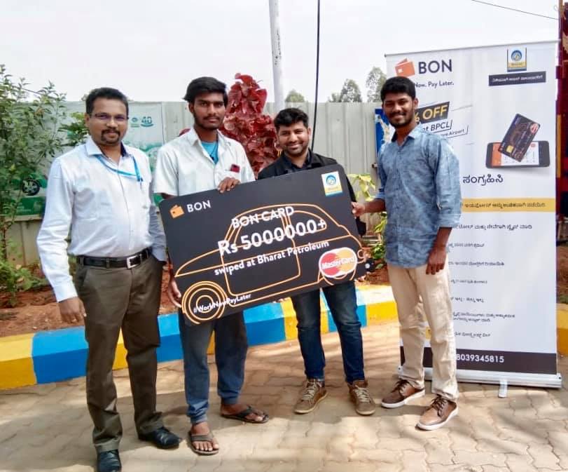 theboncredit's tweet photo. We are proud to announce that over ₹5 Million has been swiped at BPCL through BON cards.
Thank you @BPCLimited for being a part in our journey to empower the gig economy!
#worknowpaylater https://t.co/kx2dmXMCqI