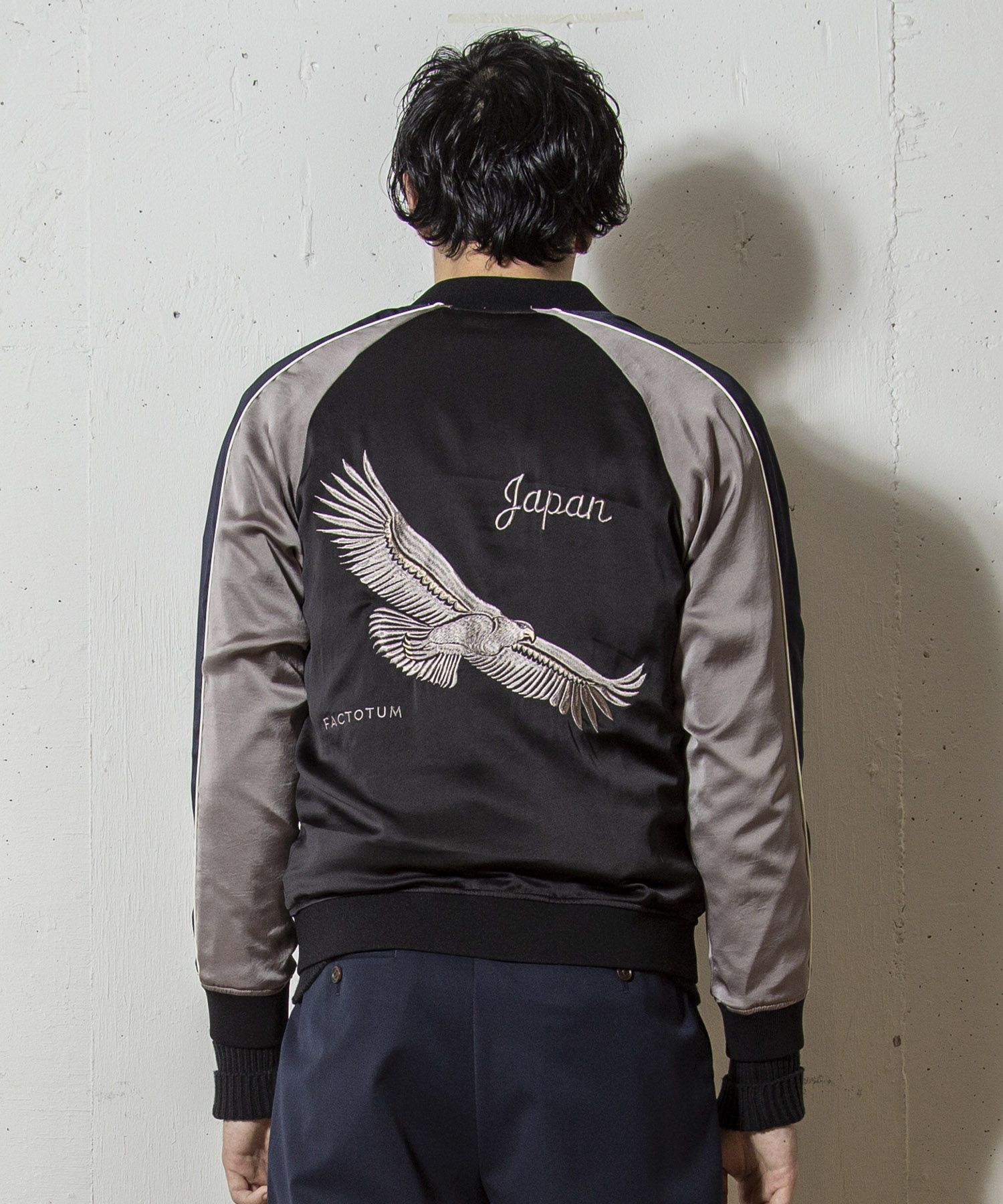 Factotum Zozotown ファクトタム 新作スカジャン ファクトタムの中でも人気の高いサテンスカジャンが オリジナル刺繍で新登場 柔らかな風合いのヴィンテージサテンを表面に オリジナルイーグル刺繍を施したスペシャルブルゾンです T Co