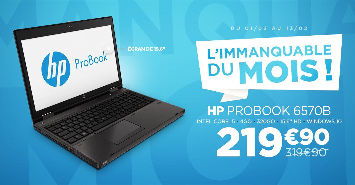 tradediscount's tweet photo. L'immanquable du mois est de retour !

Profitez ce mois-ci du #HP Probook 6570B #reconditionné doté d'un confortable écran 15.6 pouces et d'un intel core i5 pour 219.90€ 🔥🔥🔥 

Reconditionné en France et garanti 1 an 😉

➡️ https://t.co/PAf0KPTcNa https://t.co/fmKkibDQyp