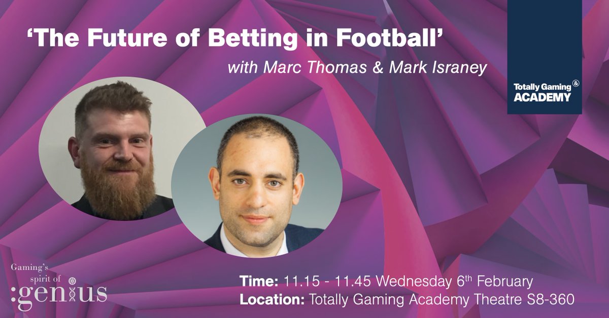 TG_Academy_'s tweet photo. Betting? In Football?

If you want to find out more, don't miss this free session @ICE_London_Talk  by Marc Thomas and @markisraney 

Register here: https://t.co/gALC1dw3ym

#ICELondon #spiritofgaming https://t.co/msm24rGXWS