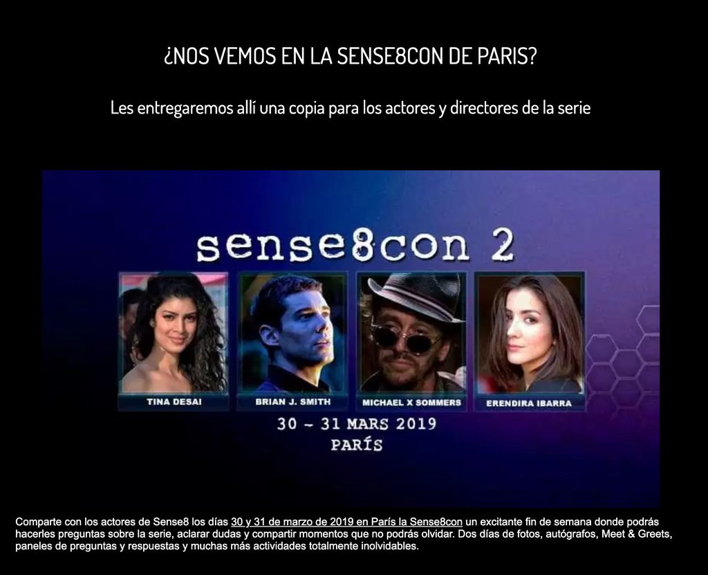 muhimu_es's tweet photo. Entregaremos una copia de #Sense8Book para los actores y directores de la serie >> https://t.co/fXaRLkVQPZ
¿Nos vemos en la #Sense8con2 de Paris? 😍 Dos días de fotos, autógrafos, Meet & Greets, paneles de preguntas y respuestas y muchas más actividades totalmente inolvidables. https://t.co/lXbviQJGoG